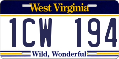 WV license plate 1CW194