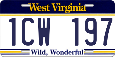 WV license plate 1CW197