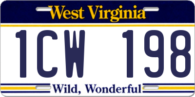 WV license plate 1CW198