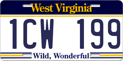 WV license plate 1CW199