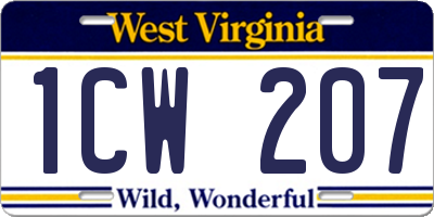 WV license plate 1CW207