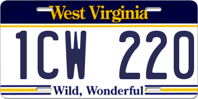 WV license plate 1CW220