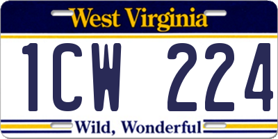 WV license plate 1CW224