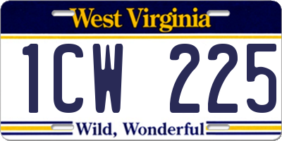 WV license plate 1CW225