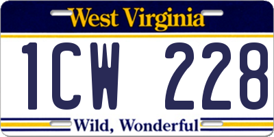 WV license plate 1CW228