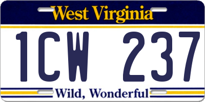 WV license plate 1CW237