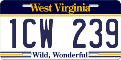 WV license plate 1CW239