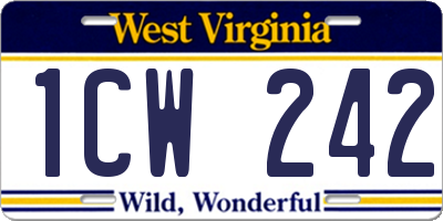 WV license plate 1CW242