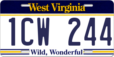 WV license plate 1CW244
