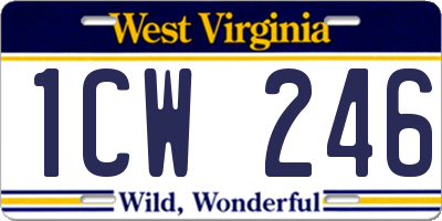 WV license plate 1CW246