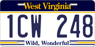 WV license plate 1CW248