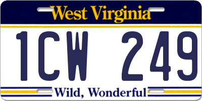 WV license plate 1CW249