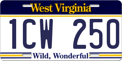 WV license plate 1CW250