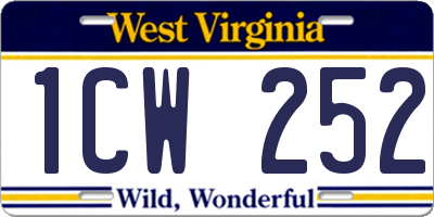 WV license plate 1CW252
