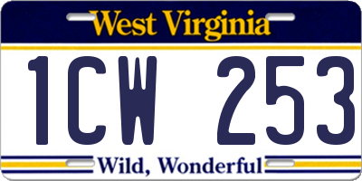 WV license plate 1CW253