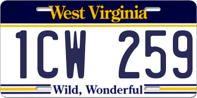 WV license plate 1CW259