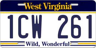 WV license plate 1CW261
