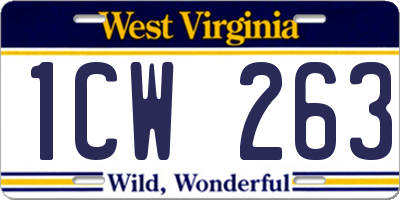 WV license plate 1CW263