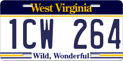 WV license plate 1CW264