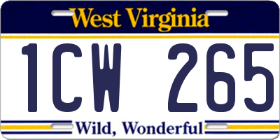 WV license plate 1CW265