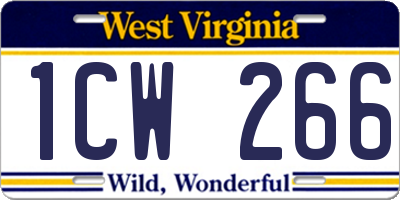 WV license plate 1CW266