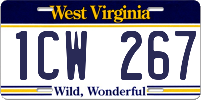 WV license plate 1CW267