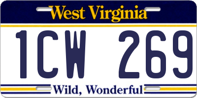 WV license plate 1CW269