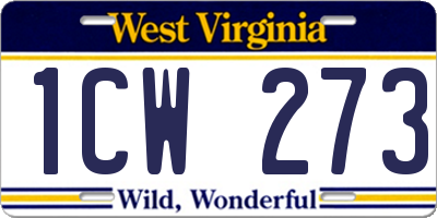 WV license plate 1CW273
