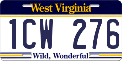 WV license plate 1CW276