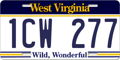 WV license plate 1CW277