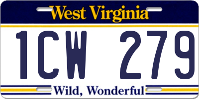 WV license plate 1CW279