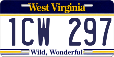 WV license plate 1CW297