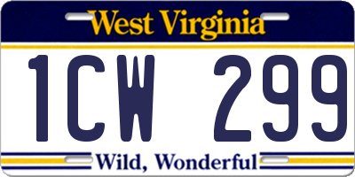 WV license plate 1CW299