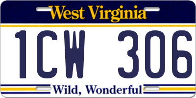 WV license plate 1CW306