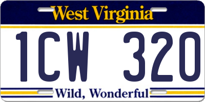 WV license plate 1CW320