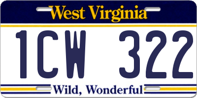 WV license plate 1CW322
