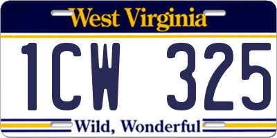 WV license plate 1CW325
