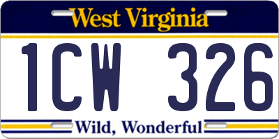 WV license plate 1CW326