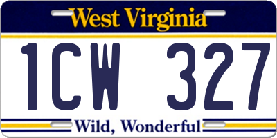 WV license plate 1CW327