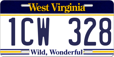 WV license plate 1CW328