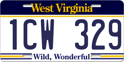 WV license plate 1CW329