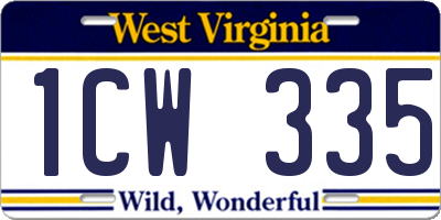 WV license plate 1CW335