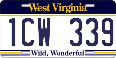 WV license plate 1CW339