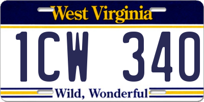 WV license plate 1CW340