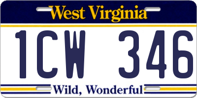 WV license plate 1CW346