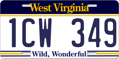 WV license plate 1CW349