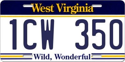 WV license plate 1CW350