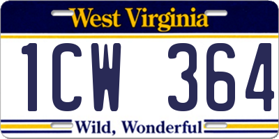 WV license plate 1CW364