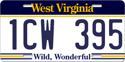 WV license plate 1CW395