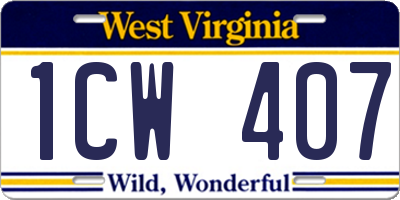 WV license plate 1CW407